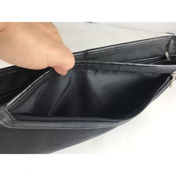 Samsonite Unisex Black Leather Pockets Dividers Detachable‎ Strap Laptop Bag - Picture 9 of 11